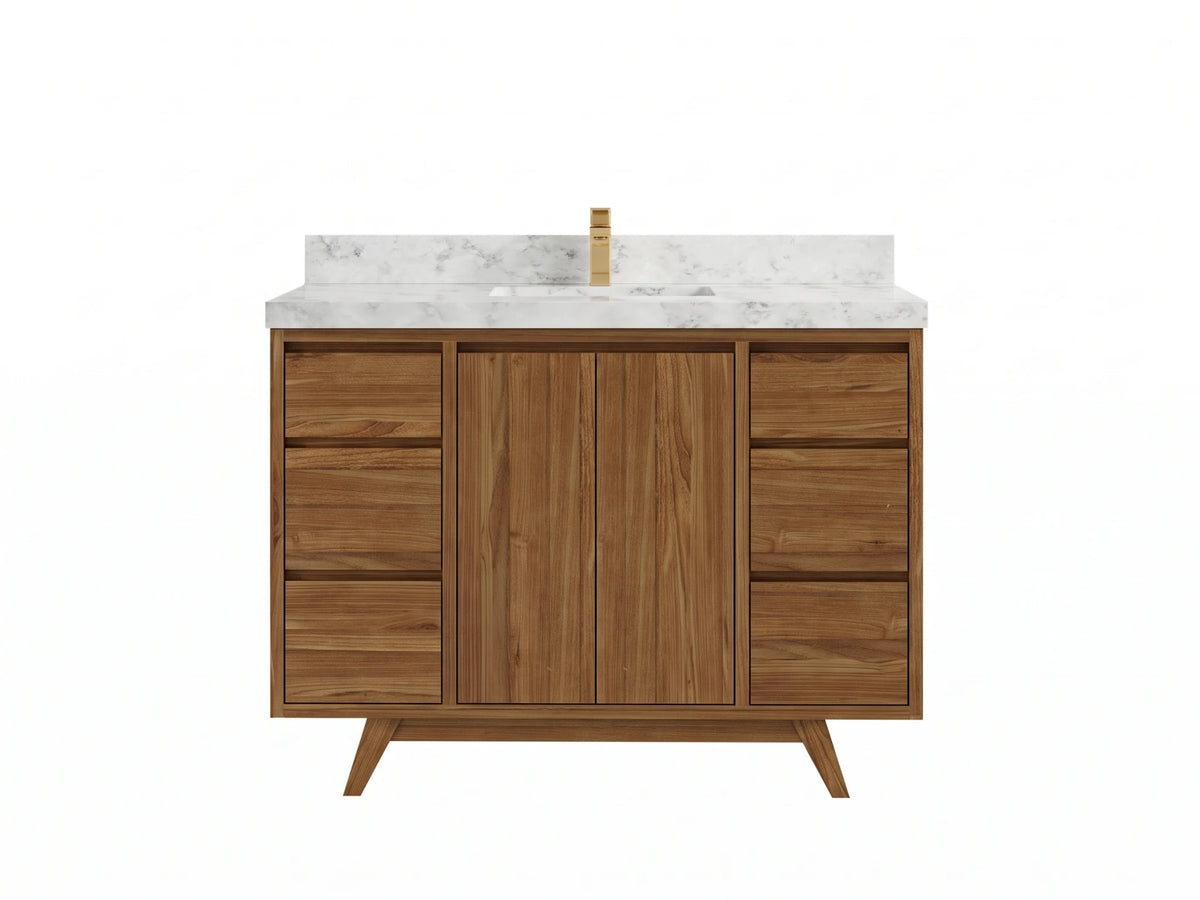Madison Teak Wood 48 in. W x 22 in. D Single Sink Bathroom Vanity