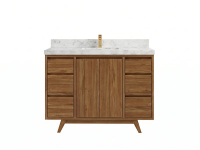 Madison Teak Wood 48 in. W x 22 in. D Single Sink Bathroom Vanity