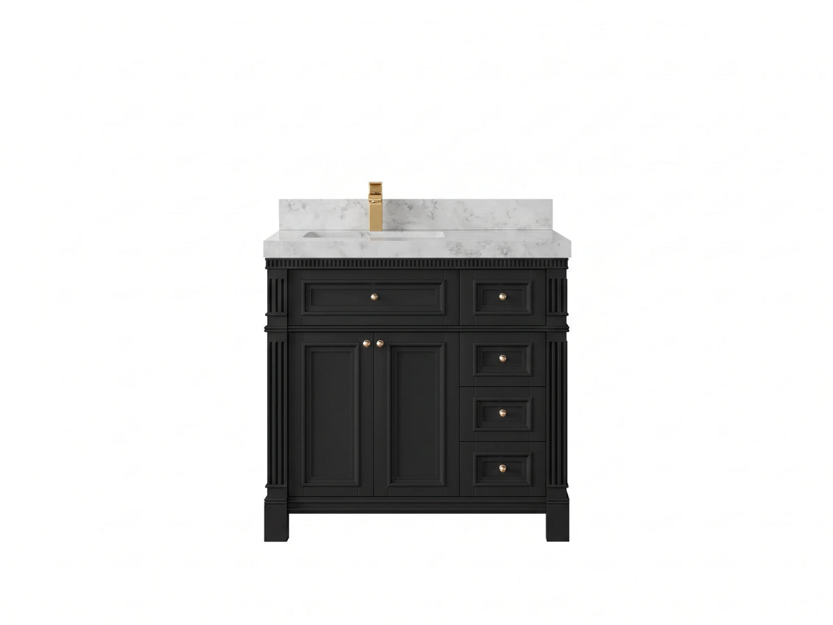 Paris 36 in. W x 22 in. D Left Offset Sink Bathroom Vanity