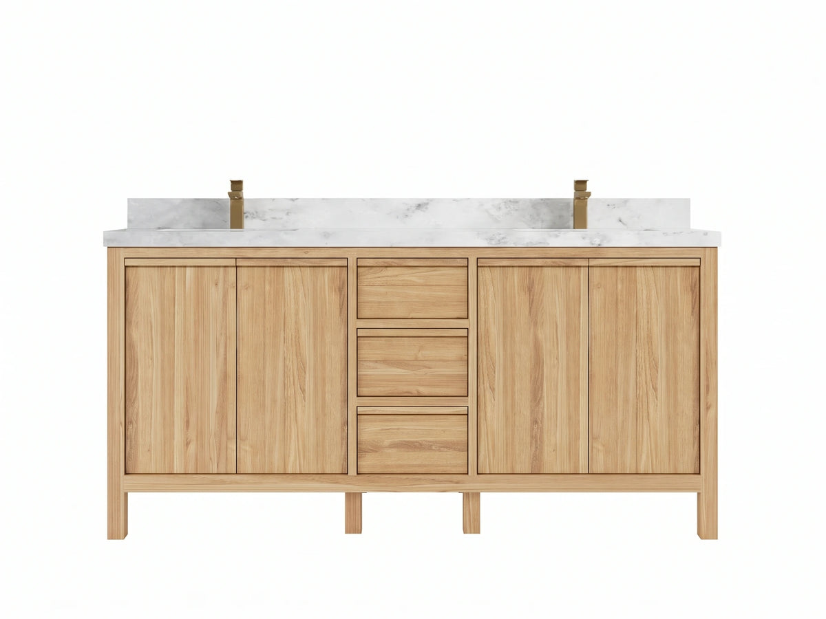 Elizabeth Teak Wood 72 in. W x 22 in. D Double Sink Bathroom Vanity