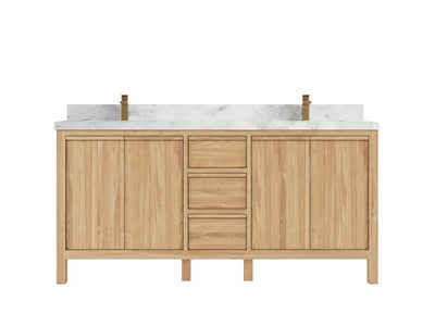 Elizabeth Teak Wood 72 in. W x 22 in. D Double Sink Bathroom Vanity