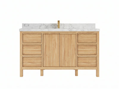 Elizabeth Teak Wood 60 in. W x 22 in. D Single Sink Bathroom Vanity