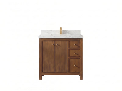 Chicago Teak 36 in. W x 22 in. D Center Sink Bathroom Vanity