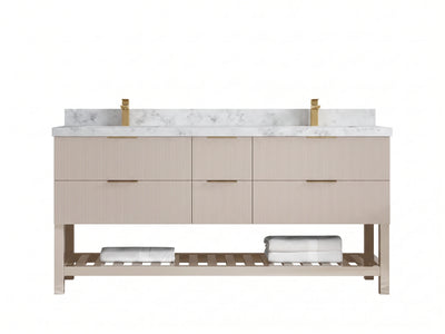 Catalina 72 in W x 22 in D Free Standing Reeded Double Sink Bathroom Vanity