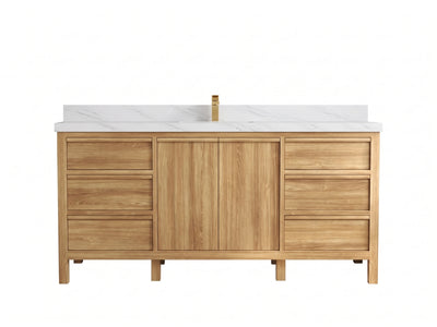 Elizabeth Teak Wood 72 in. W x 22 in. D Single Sink Bathroom Vanity