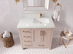 Malibu 36 in. W x 22 in. D Right Offset Sink Bathroom Vanity - photo 23