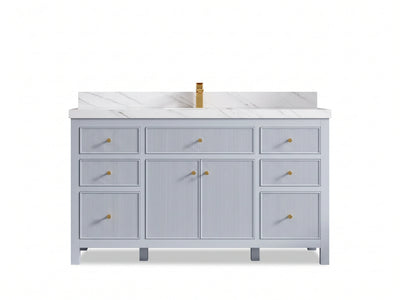 Sonoma 60 in W x 22 in D Free Standing Reeded Single Sink Bathroom Vanity