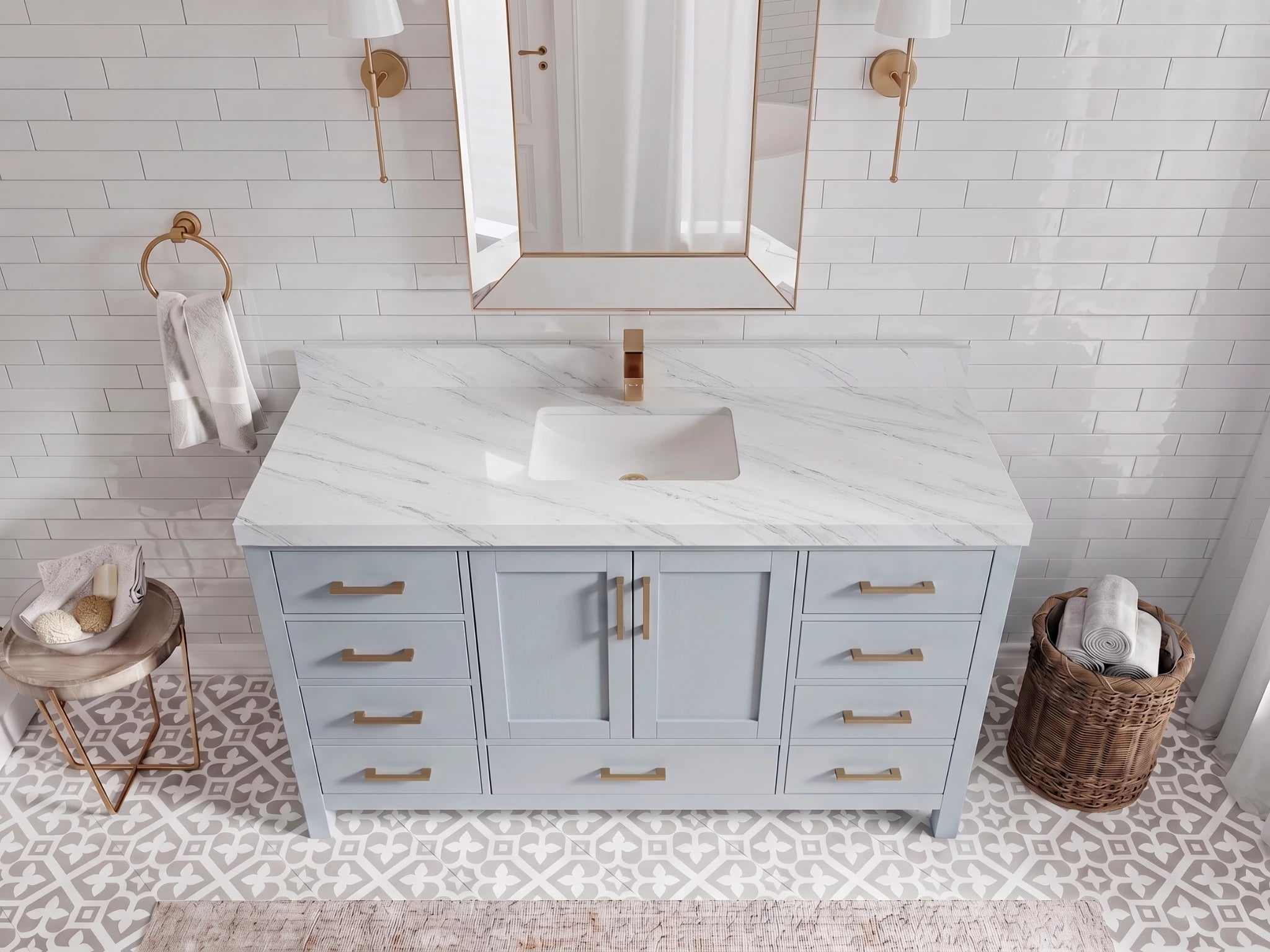 Malibu 60 in. W x 22 in. D Single Sink Bathroom Vanity