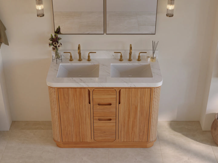 Ventura Teak 48 in. W x 22 in. D Double Sink Bathroom Vanity - photo 15