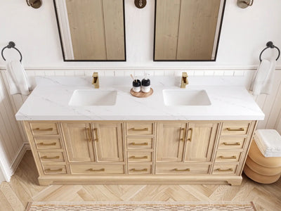 Charlotte White Oak 84 in. W x 22 in. D Double Sink Bathroom Vanity