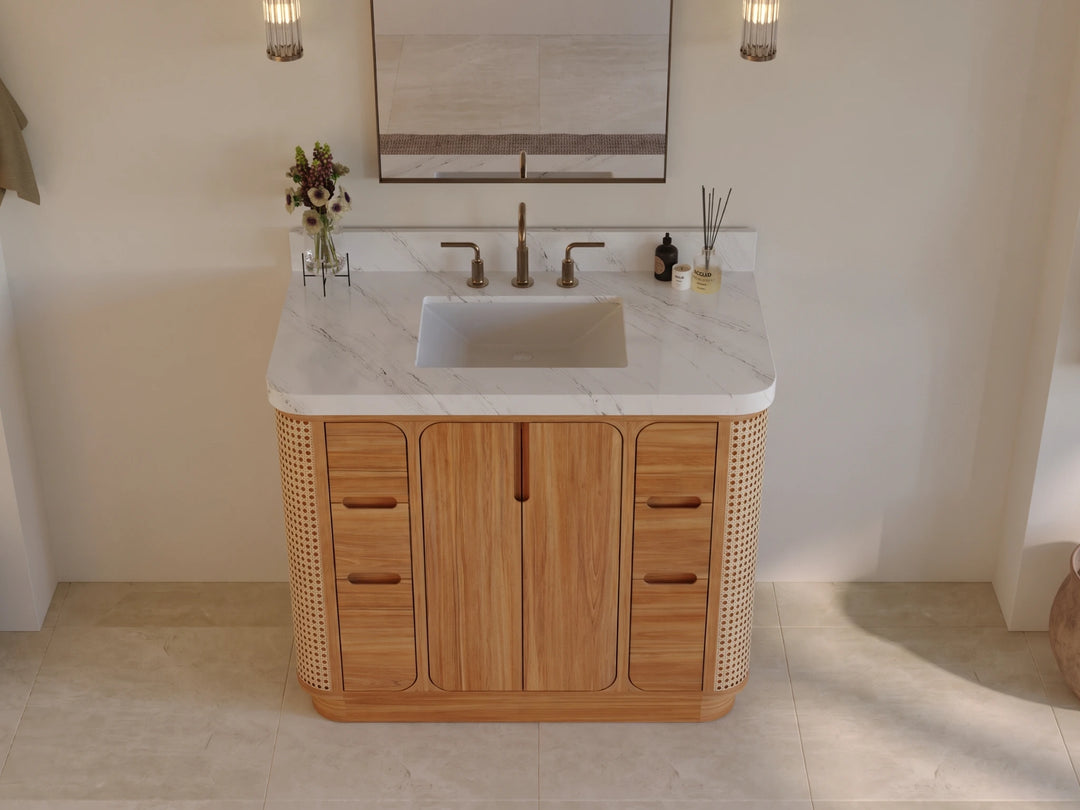 Ventura Teak 42 in. W x 22 in. D Single Sink Bathroom Vanity | 
              
                Light Natural Teak
                
                  
             - VTR_TK_LNT_CA_LZ_42 - photo №9