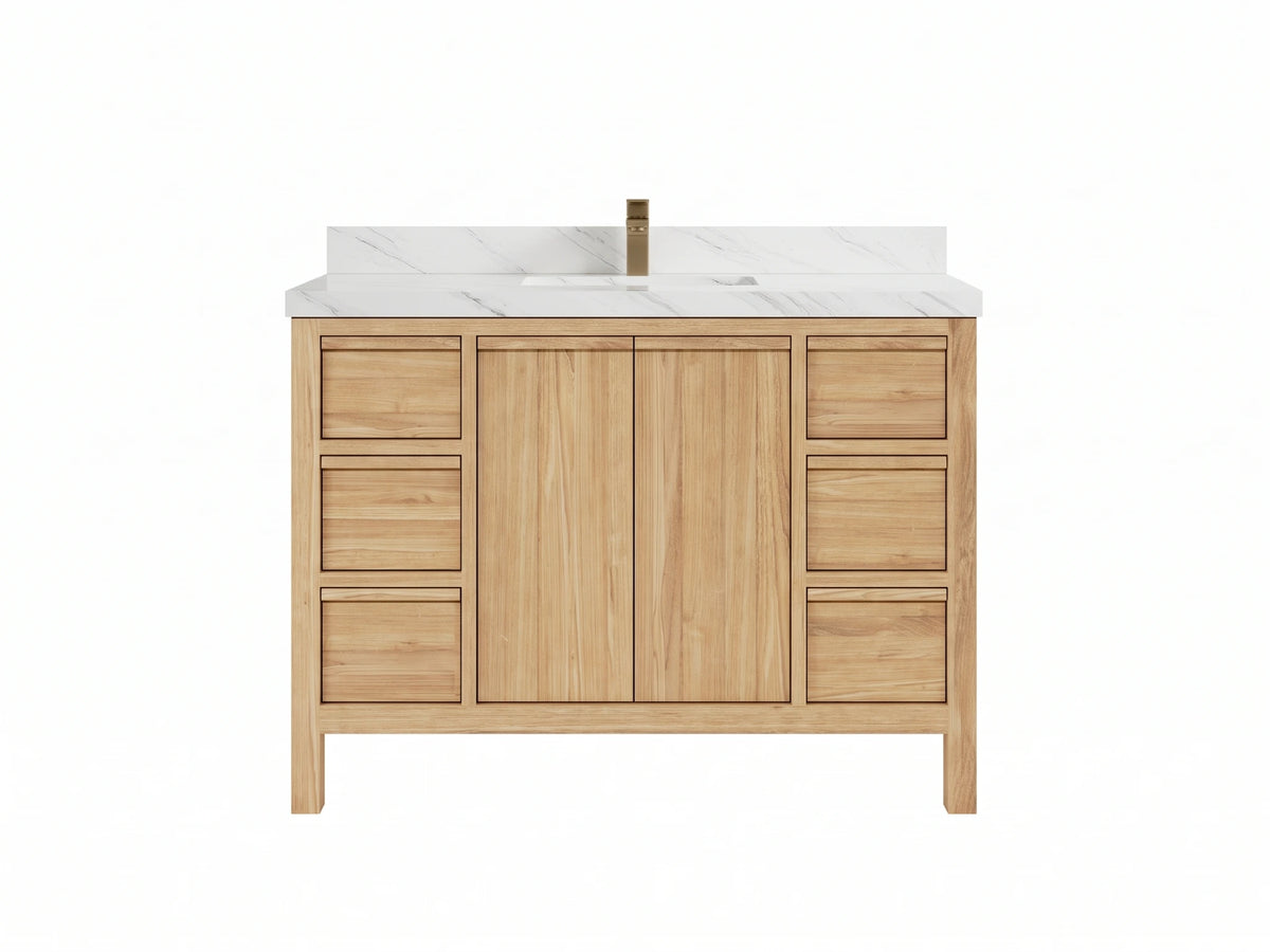 Elizabeth Teak Wood 48 in. W x 22 in. D Single Sink Bathroom Vanity