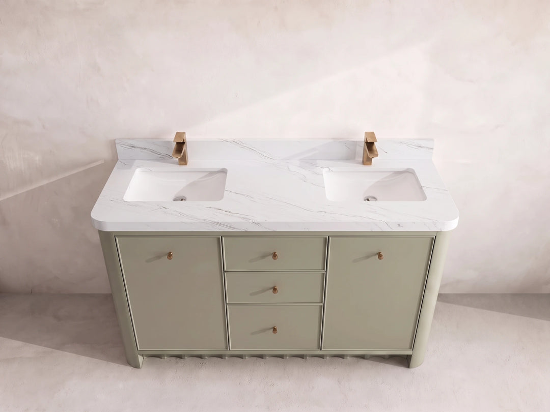 Orlando 60 in. W x 22 in. D Double Sink Bathroom Vanity | 
              
                Evergreen
                
                  
             - ORL_EGN_CA_GL_60D - photo №15