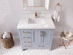 Malibu 36 in. W x 22 in. D with Center Sink Bathroom Vanity - photo 20