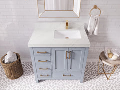 Malibu 36 in. W x 22 in. D Right Offset Sink Bathroom Vanity - photo 22