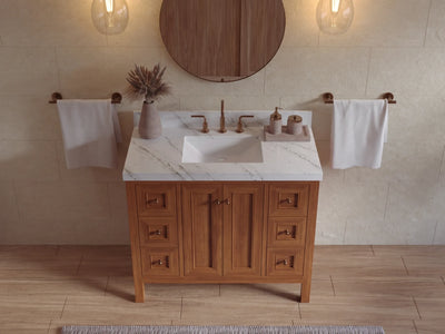 Nashville Teak Wood 42 in. W x 22 in. D Single Sink Bathroom Vanity