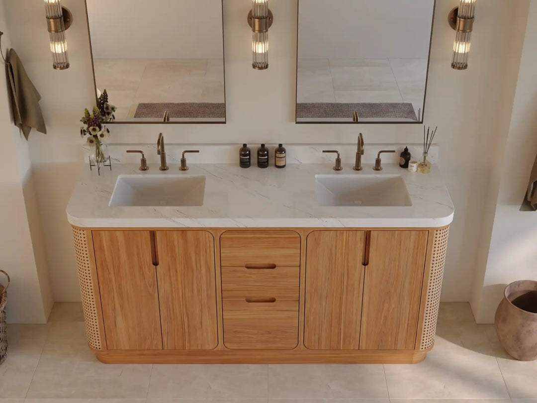 Ventura Teak 72 in. W x 22 in. D Double Sink Bathroom Vanity | 
              
                Light Natural Teak
                
                  
             - VTR_TK_LNT_CA_LZ_72D - photo №11