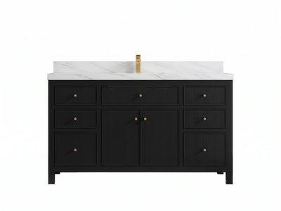 Sonoma 60 in W x 22 in D Free Standing Reeded Single Sink Bathroom Vanity