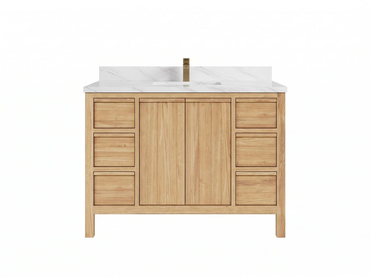 Elizabeth Teak Wood 48 in. W x 22 in. D Single Sink Bathroom Vanity