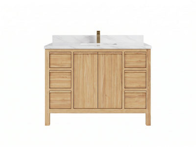 Elizabeth Teak Wood 48 in. W x 22 in. D Single Sink Bathroom Vanity