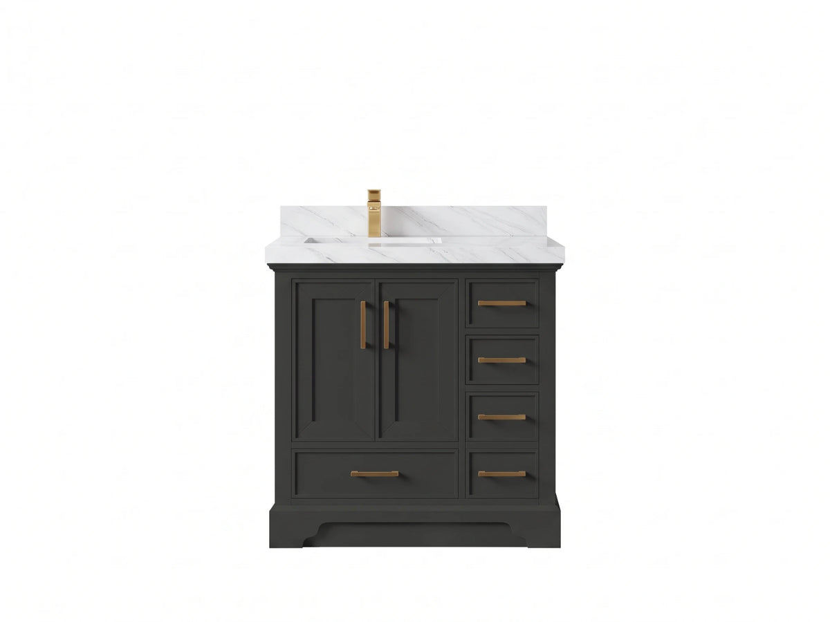 Charlotte 36 in. W x 22 in. D Left Offset Sink Bathroom Vanity