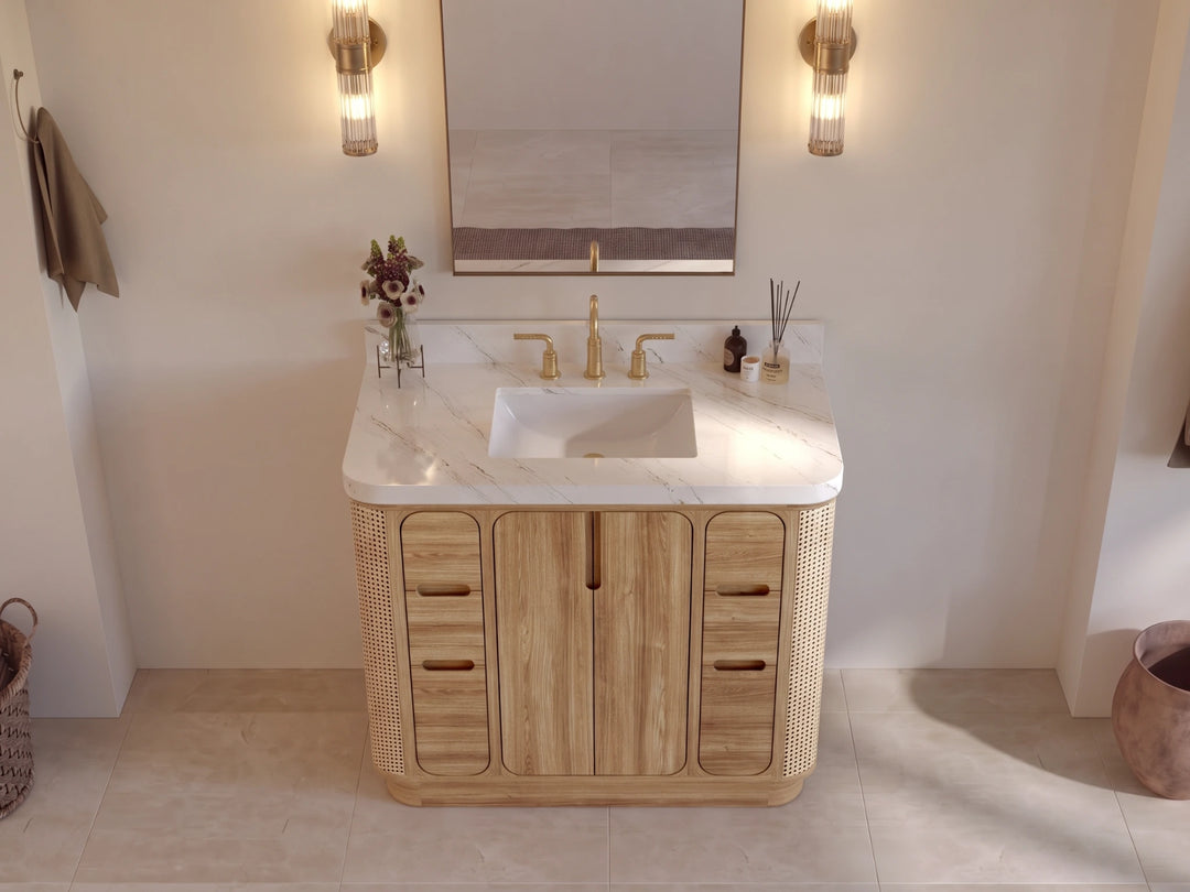 Ventura Teak 42 in. W x 22 in. D Single Sink Bathroom Vanity | 
              
                Light Natural Teak
                
                  
             - VTR_TK_LNT_CA_LZ_42 - photo №4