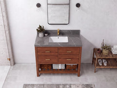 Parker Teak Wood 42 in. W x 22 in. D Single Sink Bathroom Vanity - photo 15