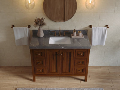 Nashville Teak Wood 48 in. W x 22 in. D Single Sink Bathroom Vanity