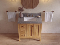 Nashville Teak Wood 36 in. W x 22 in. D Center Sink Bathroom Vanity - photo 16