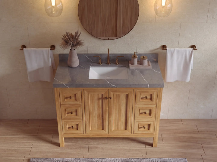 Nashville Teak Wood 48 in. W x 22 in. D Single Sink Bathroom Vanity - photo 22