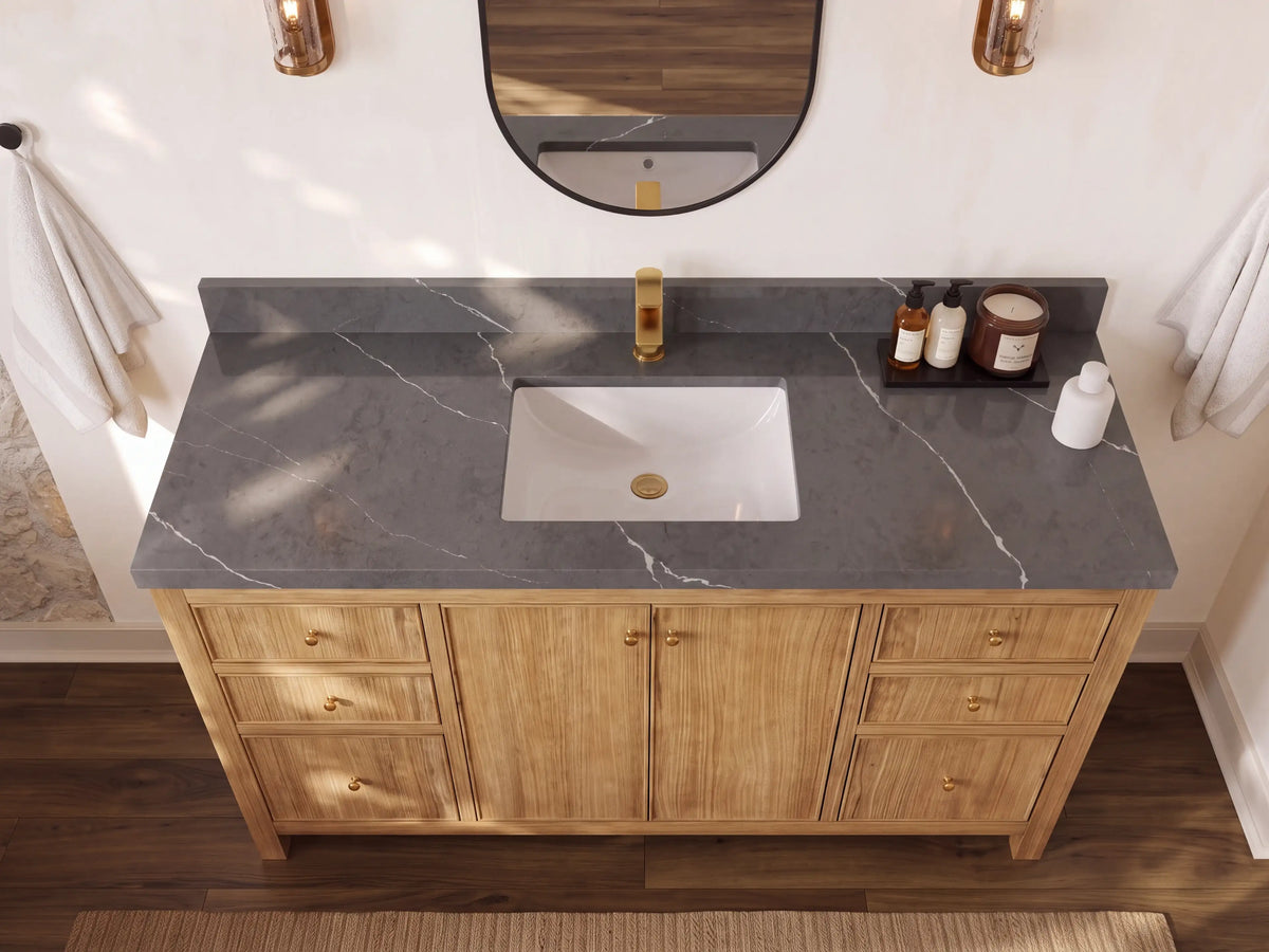 Chicago Teak 60 in. W x 22 in. D Single Sink Bathroom Vanity