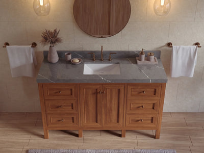 Nashville Teak Wood 60 in. W x 22 in. D Single Sink Bathroom Vanity