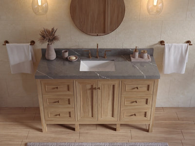 Nashville Teak Wood 60 in. W x 22 in. D Single Sink Bathroom Vanity