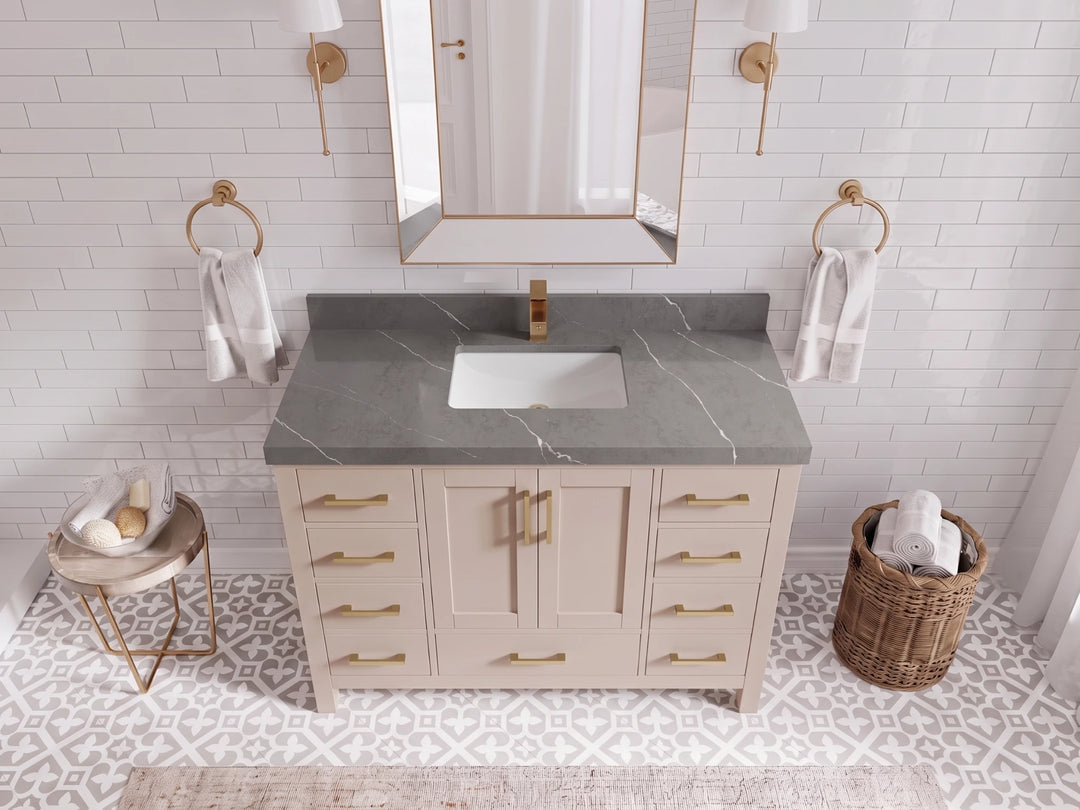Malibu 48 in. W x 22 in. D Single Sink Bathroom Vanity | 
              
                Pink
                
                  
             - MLB_PNK_WHQZ_48S - photo №19
