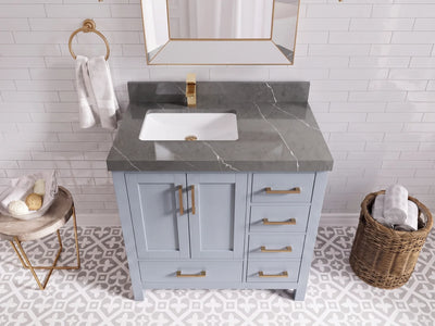 Malibu 36 in. W x 22 in. D Left Offset Sink Bathroom Vanity