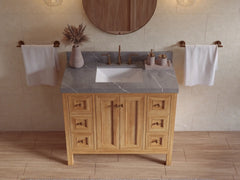 Nashville Teak Wood 42 in. W x 22 in. D Single Sink Bathroom Vanity - photo 22
