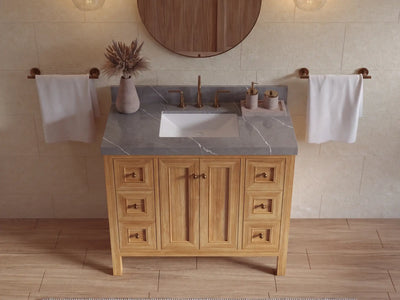 Nashville Teak Wood 42 in. W x 22 in. D Single Sink Bathroom Vanity