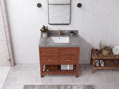 Parker Teak Wood 36 in. W x 22 in. D Center Sink Bathroom Vanity - photo 15