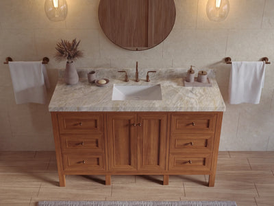 Nashville Teak Wood 60 in. W x 22 in. D Single Sink Bathroom Vanity