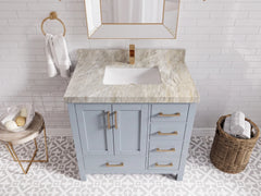 Malibu 36 in. W x 22 in. D Bathroom Vanity Center Sink - photo 21