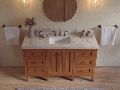 Nashville Teak Wood 60 in. W x 22 in. D Single Sink Bathroom Vanity