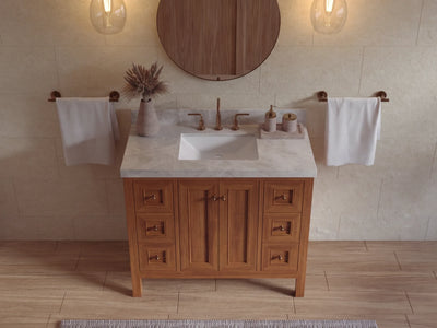 Nashville Teak Wood 42 in. W x 22 in. D Single Sink Bathroom Vanity