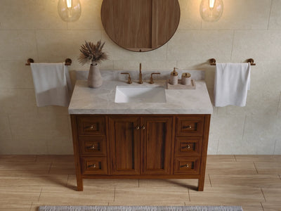 Nashville Teak Wood 48 in. W x 22 in. D Single Sink Bathroom Vanity