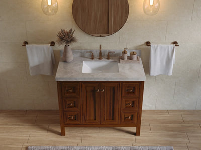 Nashville Teak Wood 42 in. W x 22 in. D Single Sink Bathroom Vanity