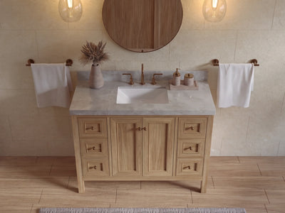 Nashville Teak Wood 48 in. W x 22 in. D Single Sink Bathroom Vanity