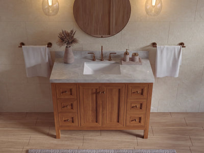 Nashville Teak Wood 48 in. W x 22 in. D Single Sink Bathroom Vanity
