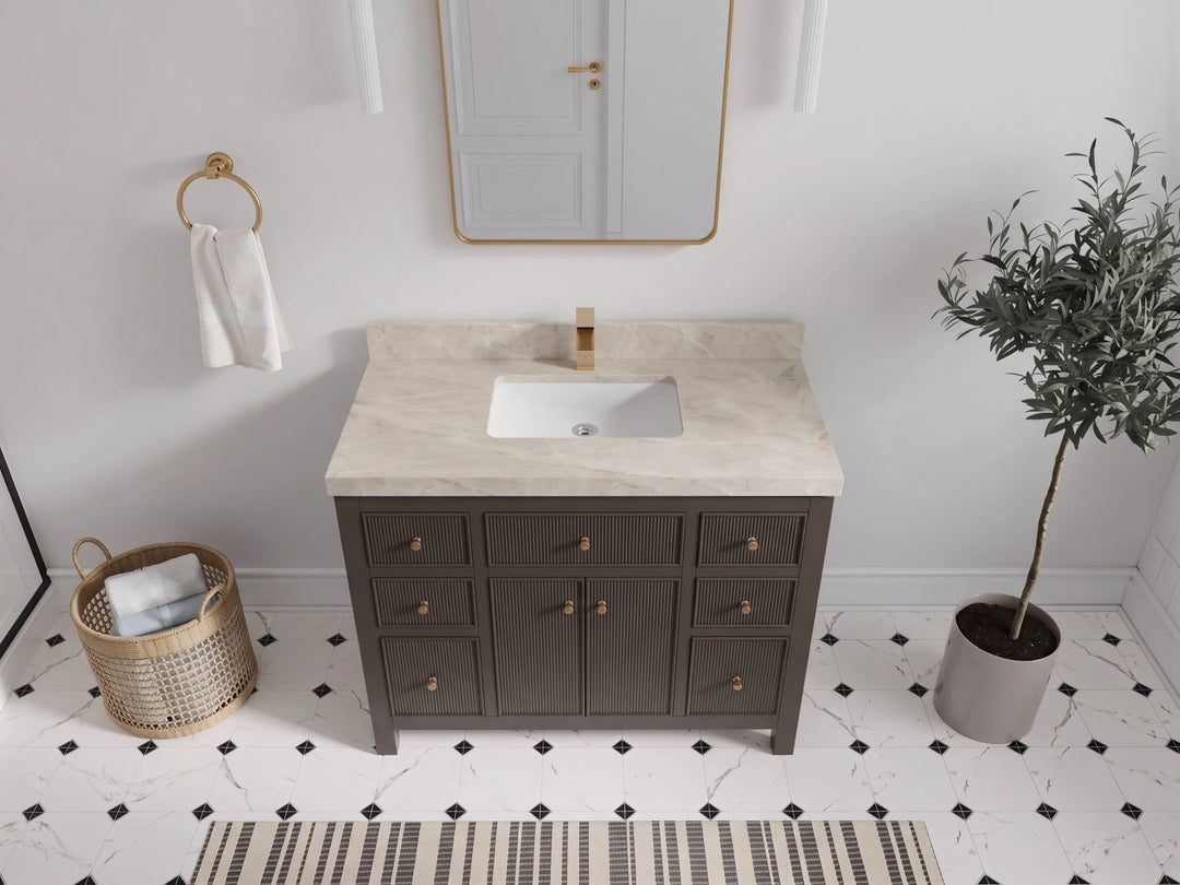 Sonoma 42 in W x 22 in D Free Standing Reeded Single Sink Bathroom Vanity | 
              
                Urbane Bronze
                
                  
             - SON_URB_WHQZ_42 - photo №34