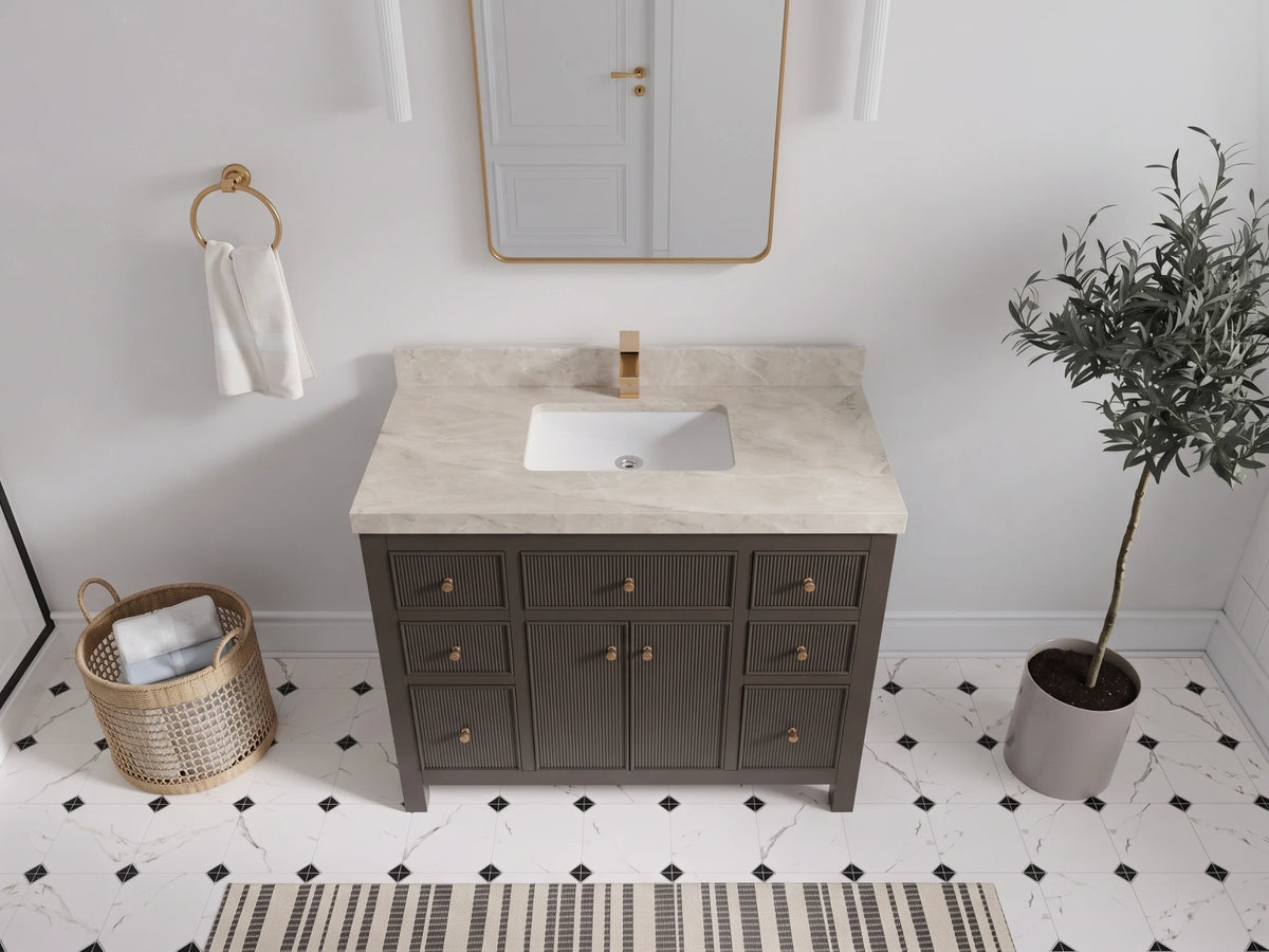 Sonoma 42 in W x 22 in D Free Standing Reeded Single Sink Bathroom Vanity