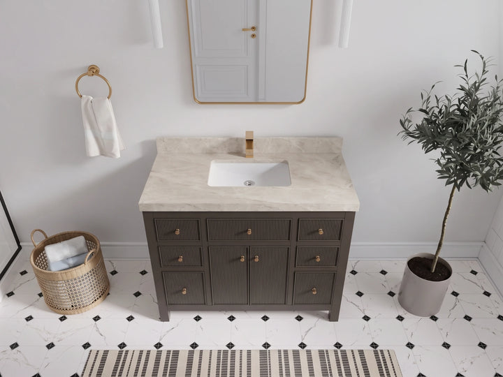 Sonoma 42 in W x 22 in D Free Standing Reeded Single Sink Bathroom Vanity - photo 34
