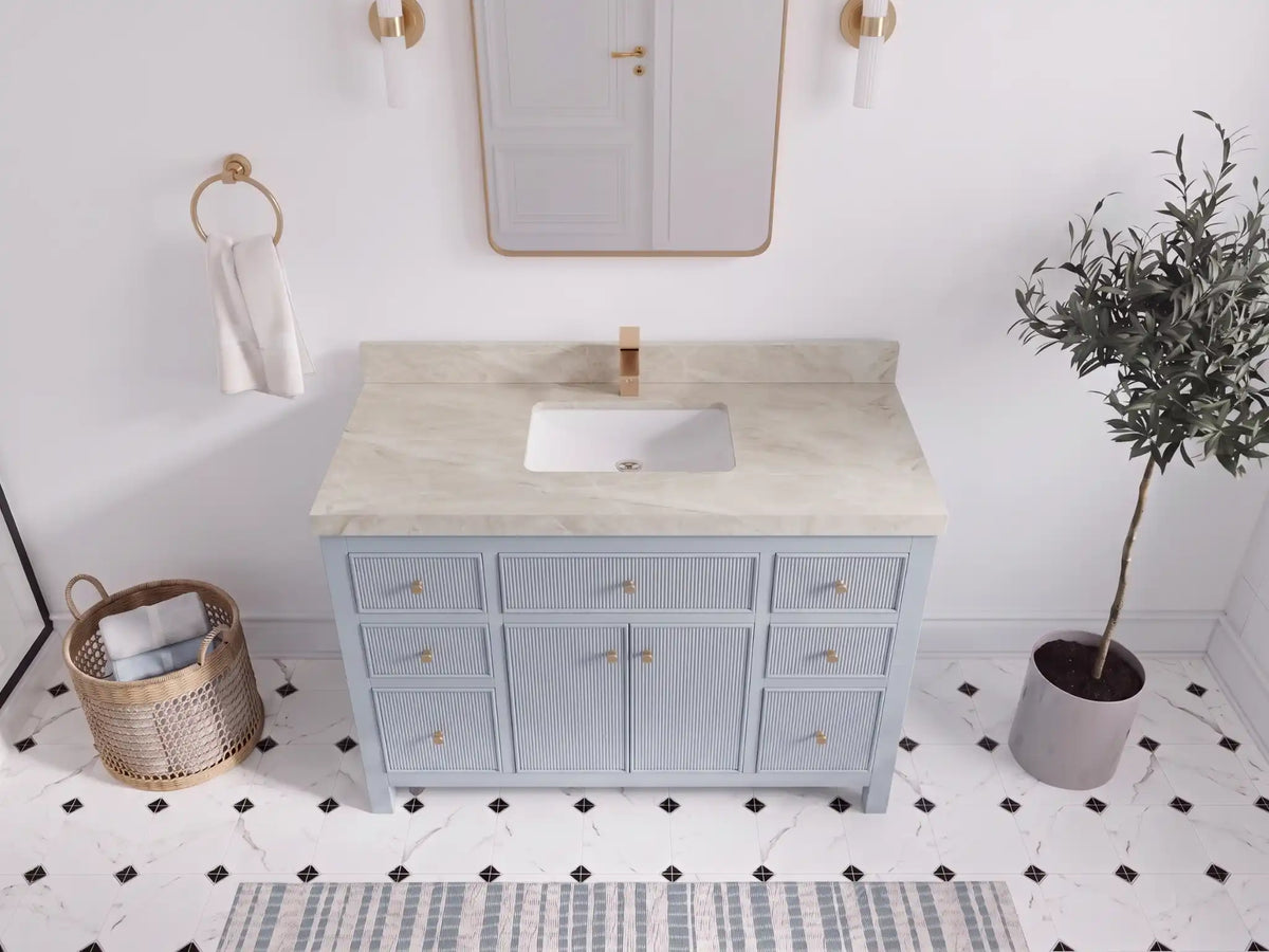 Sonoma 48 in W x 22 in D Free Standing Reeded Single Sink Bathroom Vanity